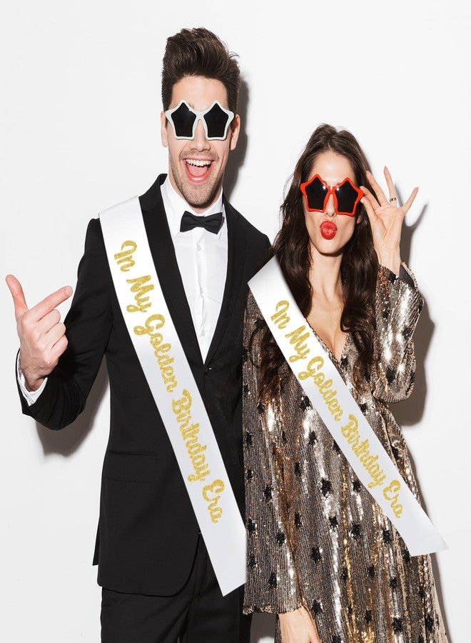 RTMISA In My Golden Birthday Era Sash with Gold Giltter, White Happy Golden Birthday Sash for Teens, Women and Men, Gril and Boy, Gold Birth Day Party Decorations Supplies Gifts Ideas - Image 5